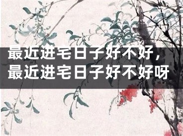 最近进宅日子好不好,最近进宅日子好不好呀