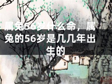 属兔56岁什么命，属兔的56岁是几几年出生的