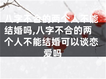 八字不合的两个人不能结婚吗,八字不合的两个人不能结婚可以谈恋爱吗
