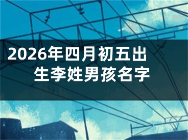 2026年四月初五出生李姓男孩名字