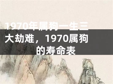 1970年属狗一生三大劫难，1970属狗的寿命表
