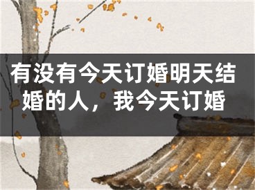 有没有今天订婚明天结婚的人，我今天订婚