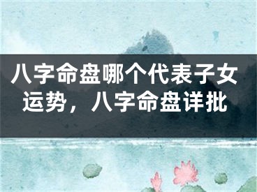 八字命盘哪个代表子女运势，八字命盘详批