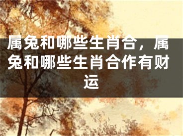 属兔和哪些生肖合，属兔和哪些生肖合作有财运