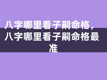 八字哪里看子嗣命格,八字哪里看子嗣命格最准