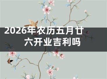 2026年农历五月廿六开业吉利吗