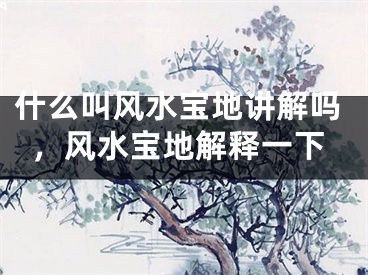 什么叫风水宝地讲解吗,风水宝地解释一下