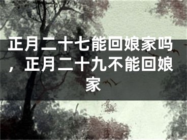 正月二十七能回娘家吗,正月二十九不能回娘家