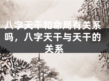 八字天干和命局有关系吗，八字天干与天干的关系