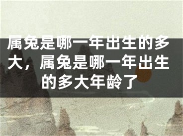 属兔是哪一年出生的多大，属兔是哪一年出生的多大年龄了