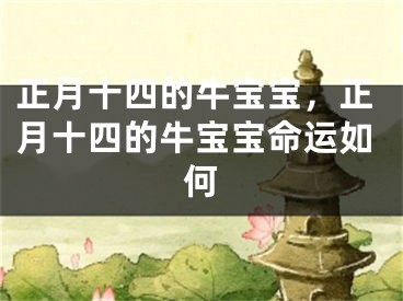 正月十四的牛宝宝，正月十四的牛宝宝命运如何
