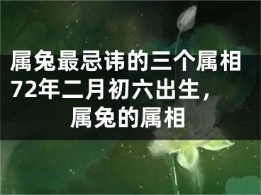 属兔最忌讳的三个属相72年二月初六出生，属兔的属相