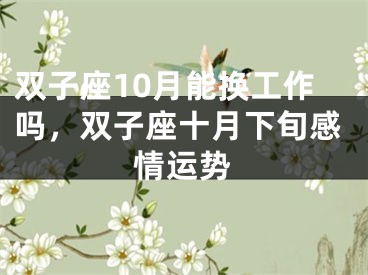 双子座10月能换工作吗，双子座十月下旬感情运势