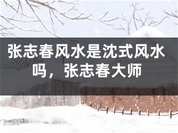 张志春风水是沈式风水吗，张志春大师