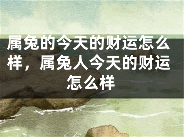 属兔的今天的财运怎么样，属兔人今天的财运怎么样
