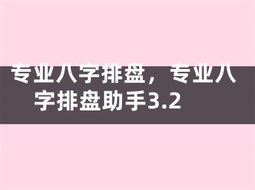 专业八字排盘，专业八字排盘助手3.2