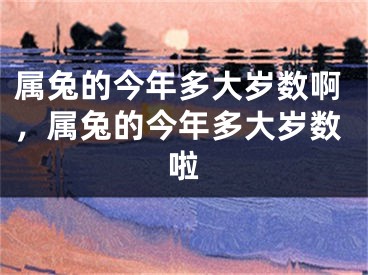 属兔的今年多大岁数啊，属兔的今年多大岁数啦