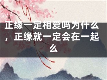 正缘一定相爱吗为什么，正缘就一定会在一起么