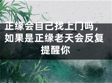 正缘会自己找上门吗,如果是正缘老天会反复提醒你