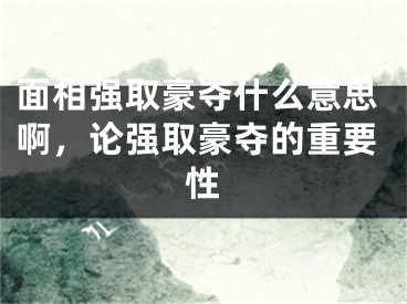 面相强取豪夺什么意思啊，论强取豪夺的重要性