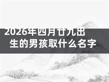 2026年四月廿九出生的男孩取什么名字