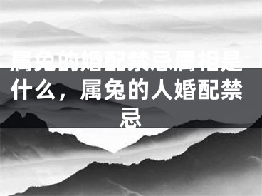 属兔的婚配禁忌属相是什么，属兔的人婚配禁忌