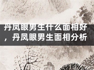 丹凤眼男生什么面相好,丹凤眼男生面相分析