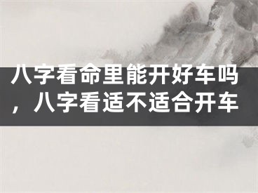 八字看命里能开好车吗，八字看适不适合开车