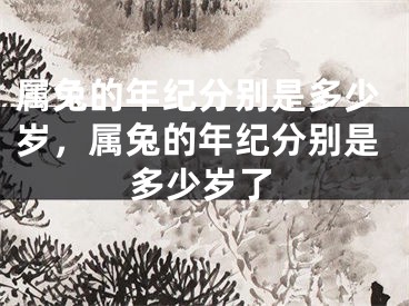 属兔的年纪分别是多少岁，属兔的年纪分别是多少岁了