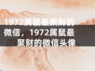 1972属鼠最聚财的微信，1972属鼠最聚财的微信头像