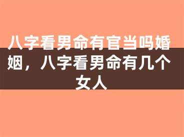 八字看男命有官当吗婚姻，八字看男命有几个女人