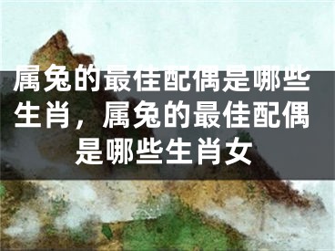 属兔的最佳配偶是哪些生肖，属兔的最佳配偶是哪些生肖女