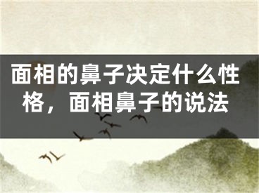 面相的鼻子决定什么性格，面相鼻子的说法