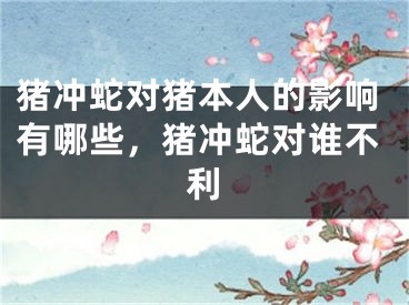 猪冲蛇对猪本人的影响有哪些，猪冲蛇对谁不利