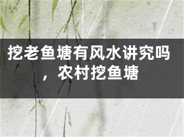 挖老鱼塘有风水讲究吗，农村挖鱼塘