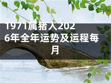 1971属猪人2026年全年运势及运程每月
