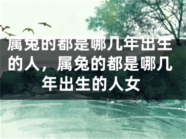 属兔的都是哪几年出生的人，属兔的都是哪几年出生的人女