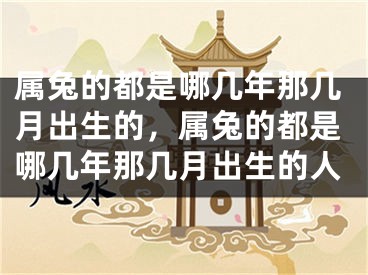 属兔的都是哪几年那几月出生的，属兔的都是哪几年那几月出生的人