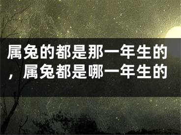 属兔的都是那一年生的，属兔都是哪一年生的