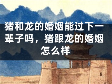猪和龙的婚姻能过下一辈子吗,猪跟龙的婚姻怎么样