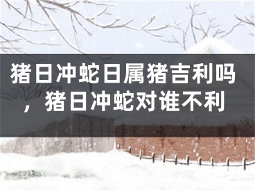 猪日冲蛇日属猪吉利吗，猪日冲蛇对谁不利