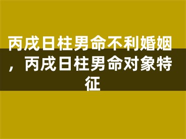 丙戌日柱男命不利婚姻，丙戌日柱男命对象特征