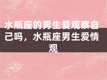 水瓶座的男生爱观察自己吗，水瓶座男生爱情观