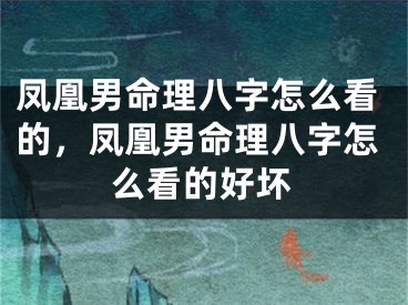 凤凰男命理八字怎么看的,凤凰男命理八字怎么看的好坏