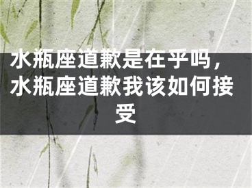 水瓶座道歉是在乎吗,水瓶座道歉我该如何接受