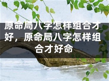 原命局八字怎样组合才好，原命局八字怎样组合才好命
