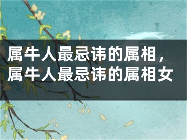 属牛人最忌讳的属相,属牛人最忌讳的属相女