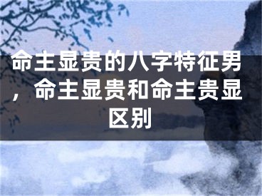 命主显贵的八字特征男,命主显贵和命主贵显区别