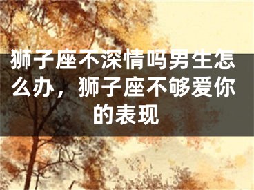 狮子座不深情吗男生怎么办,狮子座不够爱你的表现
