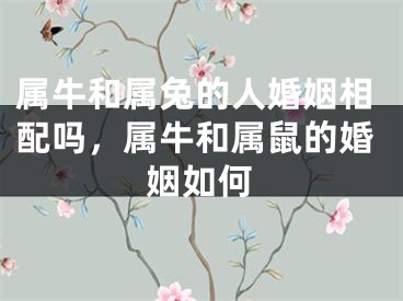 属牛和属兔的人婚姻相配吗，属牛和属鼠的婚姻如何